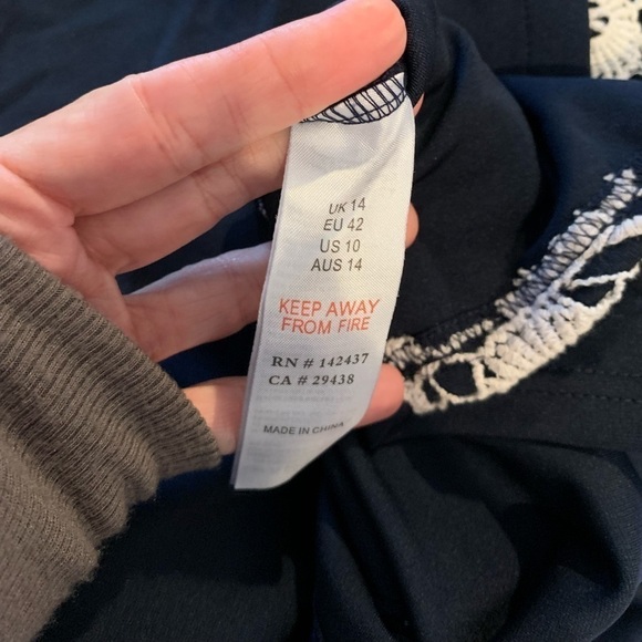 NWT,Little Mistress-Lond,Navy/Cream,
Asymmetrical Hem,Old Hollywood WOW,Size 10 - Picture 7 of 9